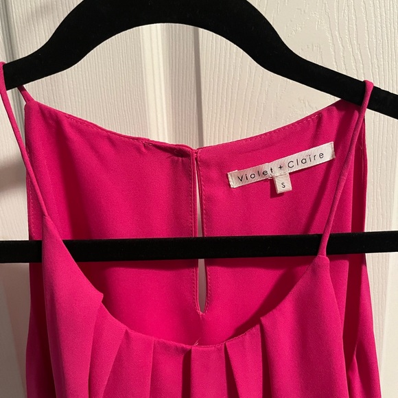 Violet & Claire Vibrant Pink Sleeveless Blouse - Picture 3 of 3